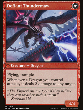 Invasion of Tarkir // Defiant Thundermaw (MOM-149) - March of the Machine Foil