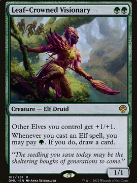 Leaf-Crowned Visionary (DMU-167) - Dominaria United Foil
