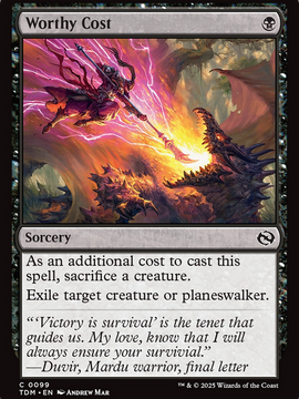 Worthy Cost (TDM-099) - Tarkir: Dragonstorm Foil