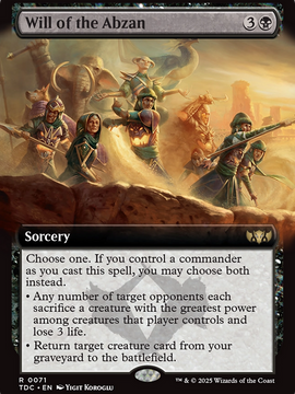 Will of the Abzan (TDC-071) - Commander: Tarkir: Dragonstorm: (Extended Art)