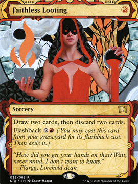 Faithless Looting (STA-038) - Strixhaven Mystical Archive: (Showcase) (Borderless) Foil