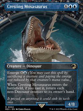 Cresting Mosasaurus (REX-002) - Jurassic World Collection (Borderless) Foil
