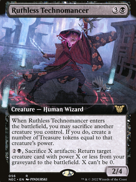 Ruthless Technomancer (NEC-056) - Neon Dynasty Commander: (Extended Art)