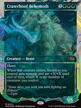 Craterhoof Behemoth (TDM-414) - Tarkir: Dragonstorm: (Showcase) (Borderless) Foil