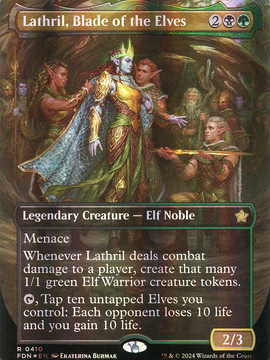 Lathril, Blade of the Elves (FDN-410) - Foundations (Borderless) Foil