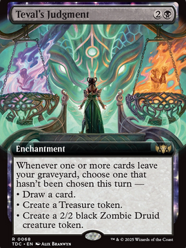 Teval's Judgment (TDC-068) - Commander: Tarkir: Dragonstorm: (enchantment, Extended Art)