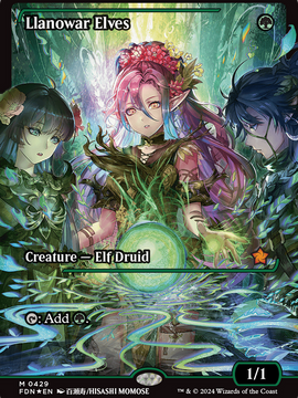 Llanowar Elves (FDN-429) - Foundations: (Showcase) Foil