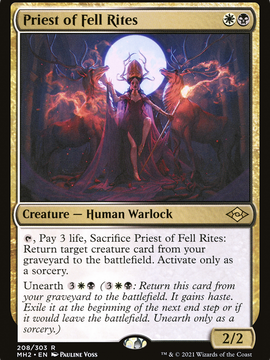 Priest of Fell Rites (MH2-208) - Modern Horizons 2 Foil