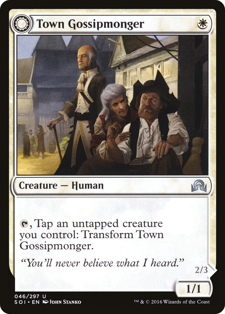 Town Gossipmonger // Incited Rabble (SOI-046) - Shadows over Innistrad: (Double Faced Transform) Foil