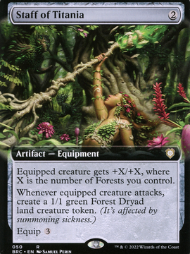 Staff of Titania (BRC-050) - The Brothers' War Commander: (Extended Art)