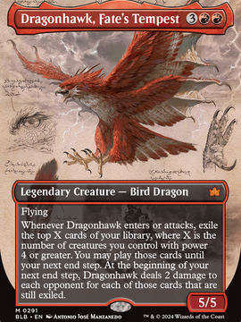 Dragonhawk, Fate's Tempest (BLB-291) - Bloomburrow: (Showcase) (Borderless)