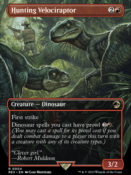 Hunting Velociraptor (REX-004) - Jurassic World Collection (Borderless) Foil