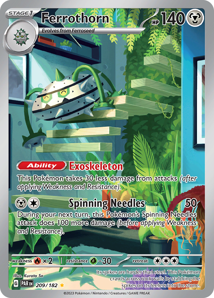 123/182 pokemon card Ferrothorn (209/182) [Paradox Rift] – Danireon Cards & Games
