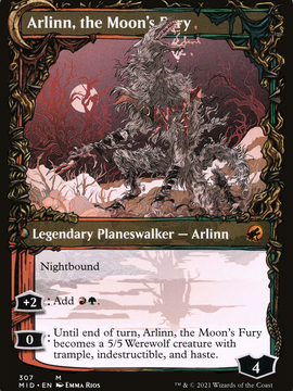 Arlinn, the Pack's Hope // Arlinn, the Moon's Fury (MID-307) - Innistrad: Midnight Hunt: (Showcase, Double Faced Transform)