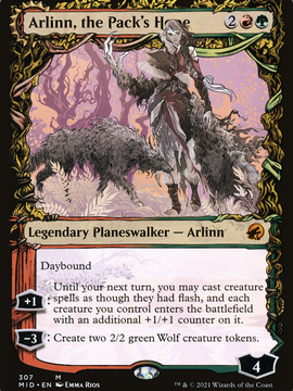 Arlinn, the Pack's Hope // Arlinn, the Moon's Fury (MID-307) - Innistrad: Midnight Hunt: (Showcase, Double Faced Transform)