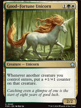 Good-Fortune Unicorn (FDN-240) - Foundations Foil