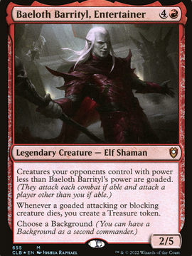 Baeloth Barrityl, Entertainer (CLB-655) - Commander Legends: Battle for Baldur's Gate Foil