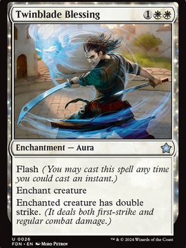 Twinblade Blessing (FDN-026) - Foundations Foil