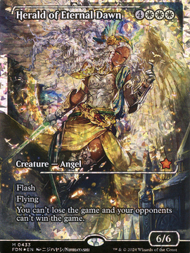 Herald of Eternal Dawn (FDN-433) - Foundations: (borderless, Showcase) Foil