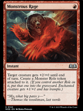 Monstrous Rage (WOE-142) - Wilds of Eldraine