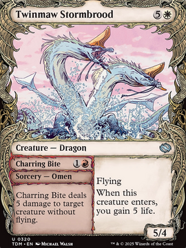Twinmaw Stormbrood // Charring Bite (TDM-320) - Tarkir: Dragonstorm: (Showcase) Foil