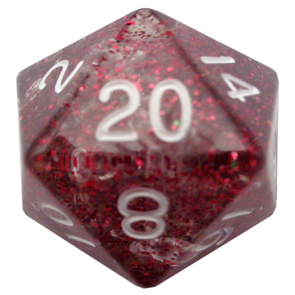MDG - Mega Acrylic Dice d20 - Ethereal Light Purple w/ White (35mm)