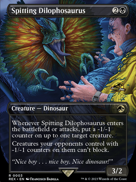Spitting Dilophosaurus (REX-003) - Jurassic World Collection (Borderless) Foil