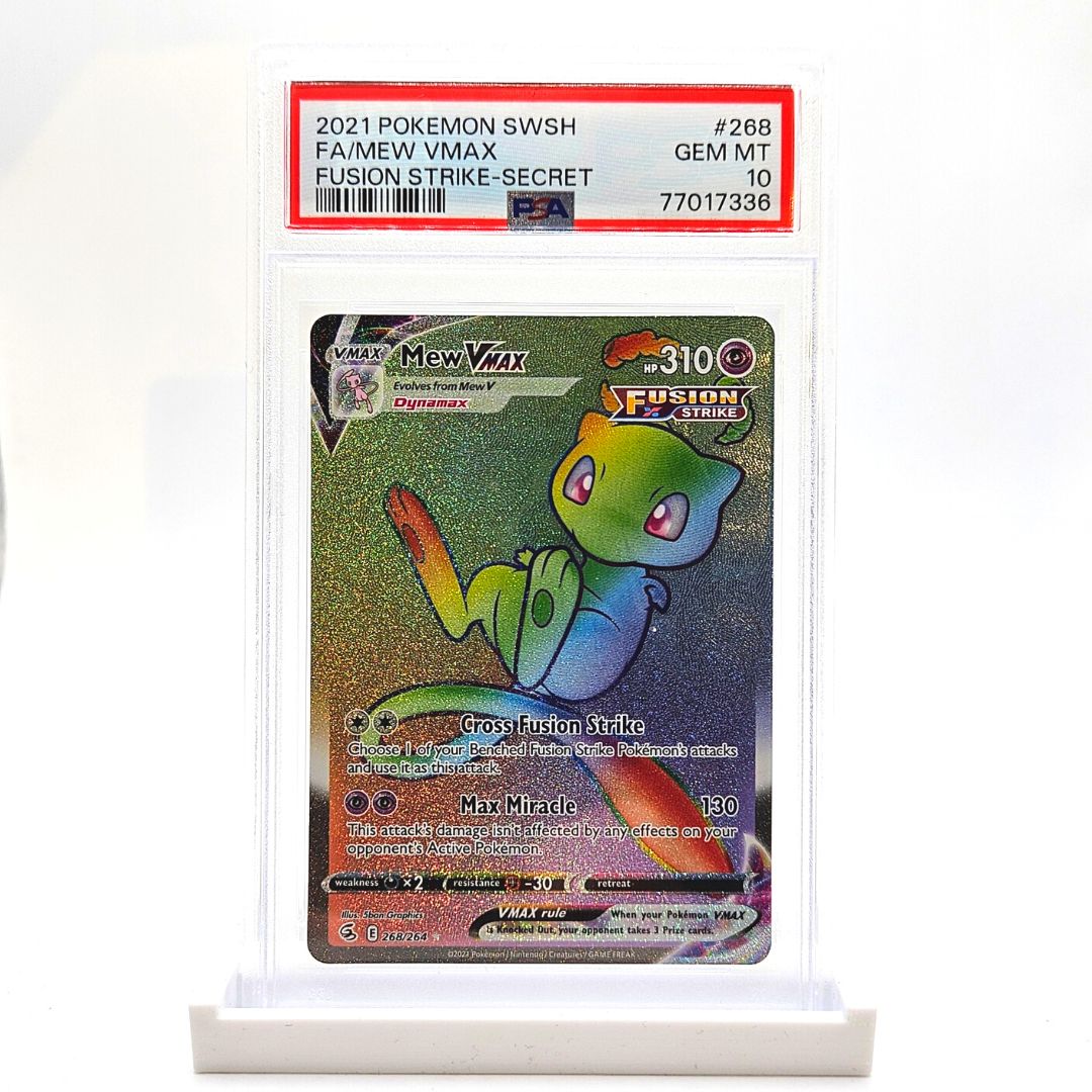 PSA 10 Mew VMAX Rainbow - Fusion Strike Danireon Cards & Games PSA 10 Mew VMAX Rainbow - Fusion Strike Danireon Cards & Games