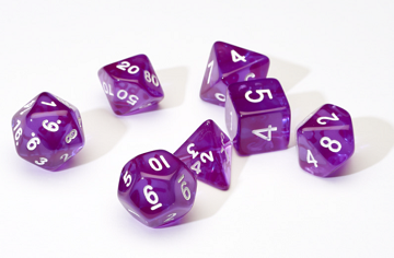 Sirius Dice - Translucent Purple Resin 7-Die Set (80)