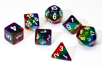 Sirius Dice - Translucent Rainbow Resin 7-Die Set (80)