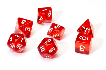 Sirius Dice - Translucent Red Resin 7-Die Set (80)