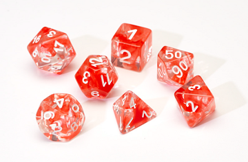 Sirius Dice - Translucent Red Cloud Resin 7-Die Set (80)