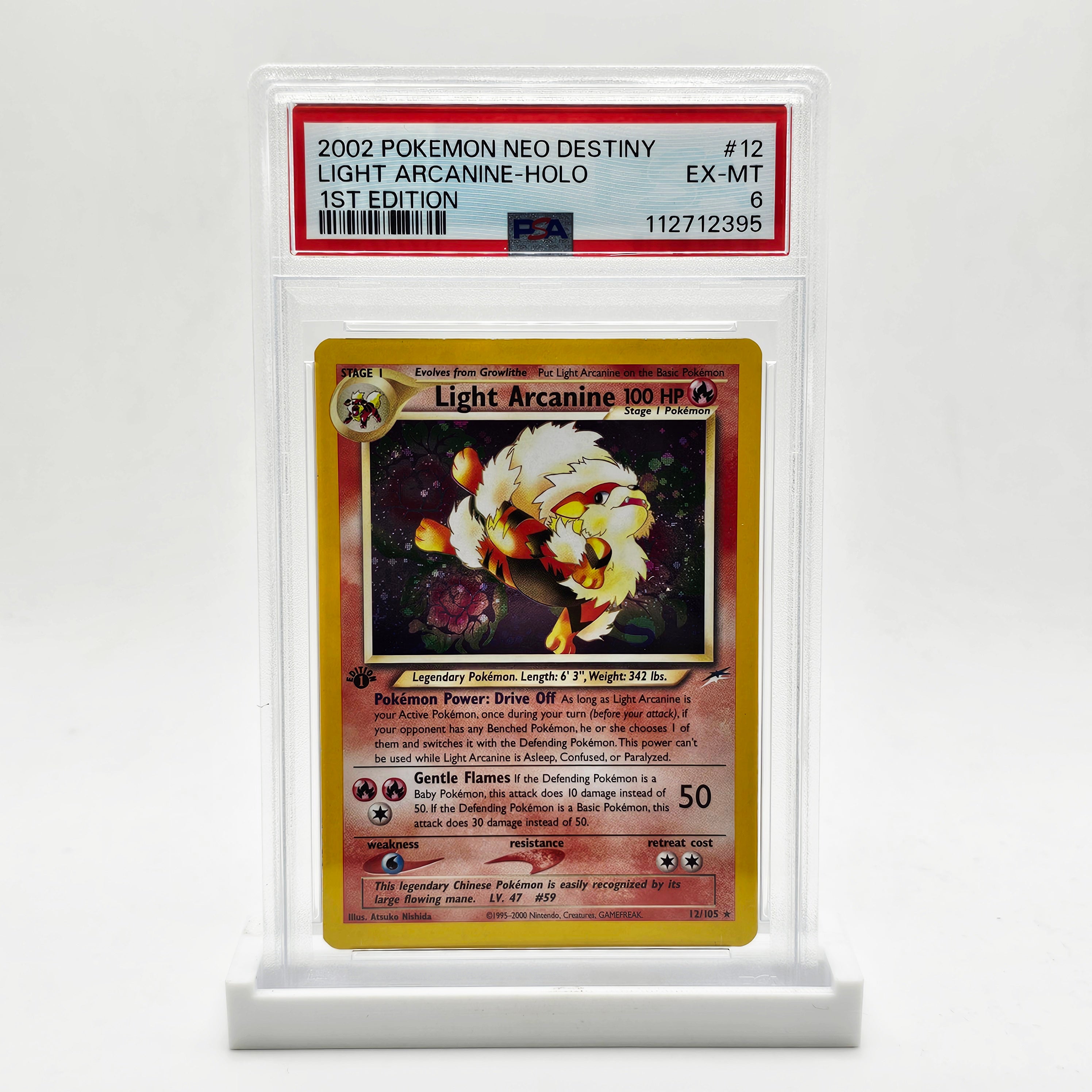light arcanine pokemon card No.059 Neo Destiny Vintage Japanese Holo Holo Rare Retreat cost Light Arcanine (12/105) [Neo Destiny