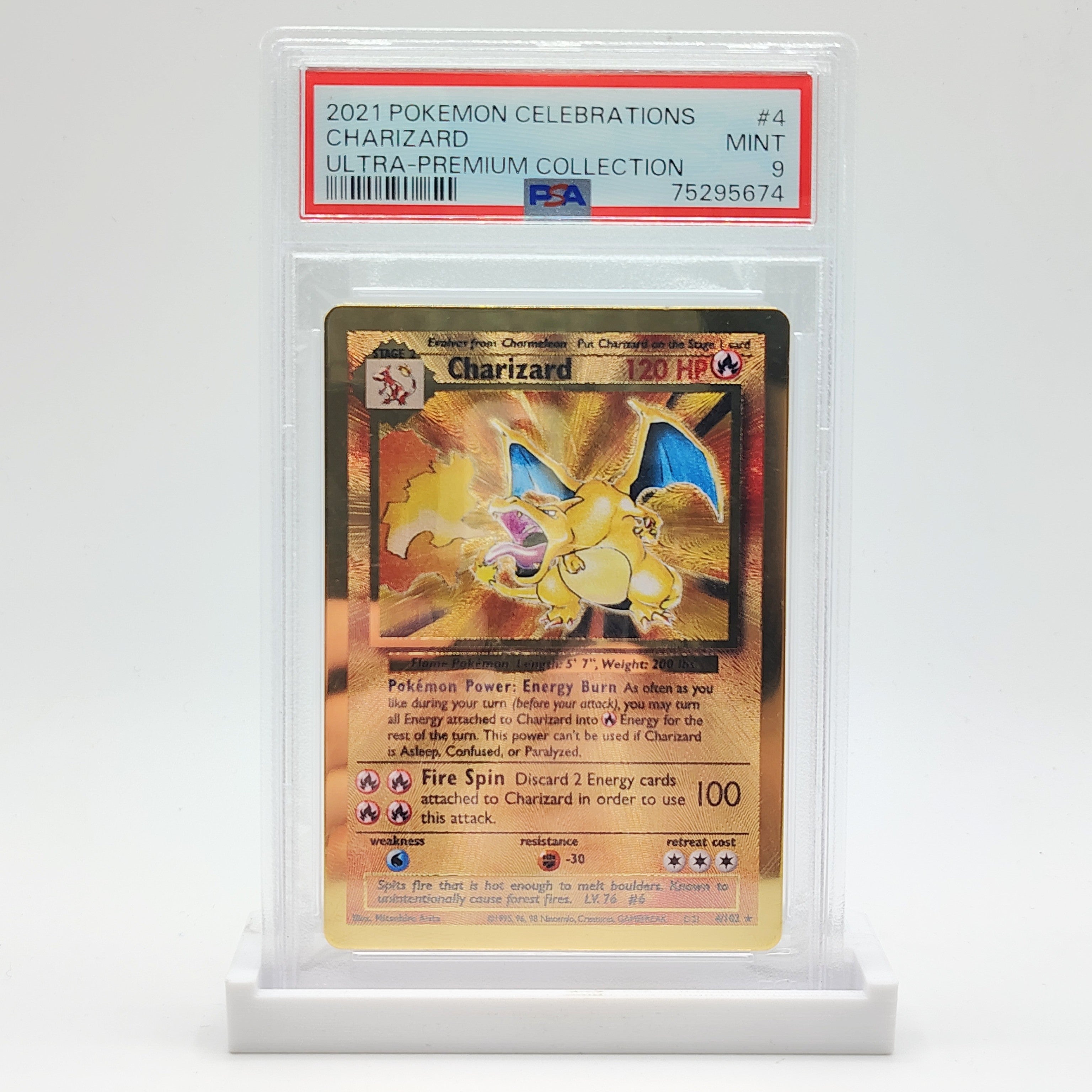 PSA 9 Charizard Metal Card - Celebrations Ultra Premium Collection