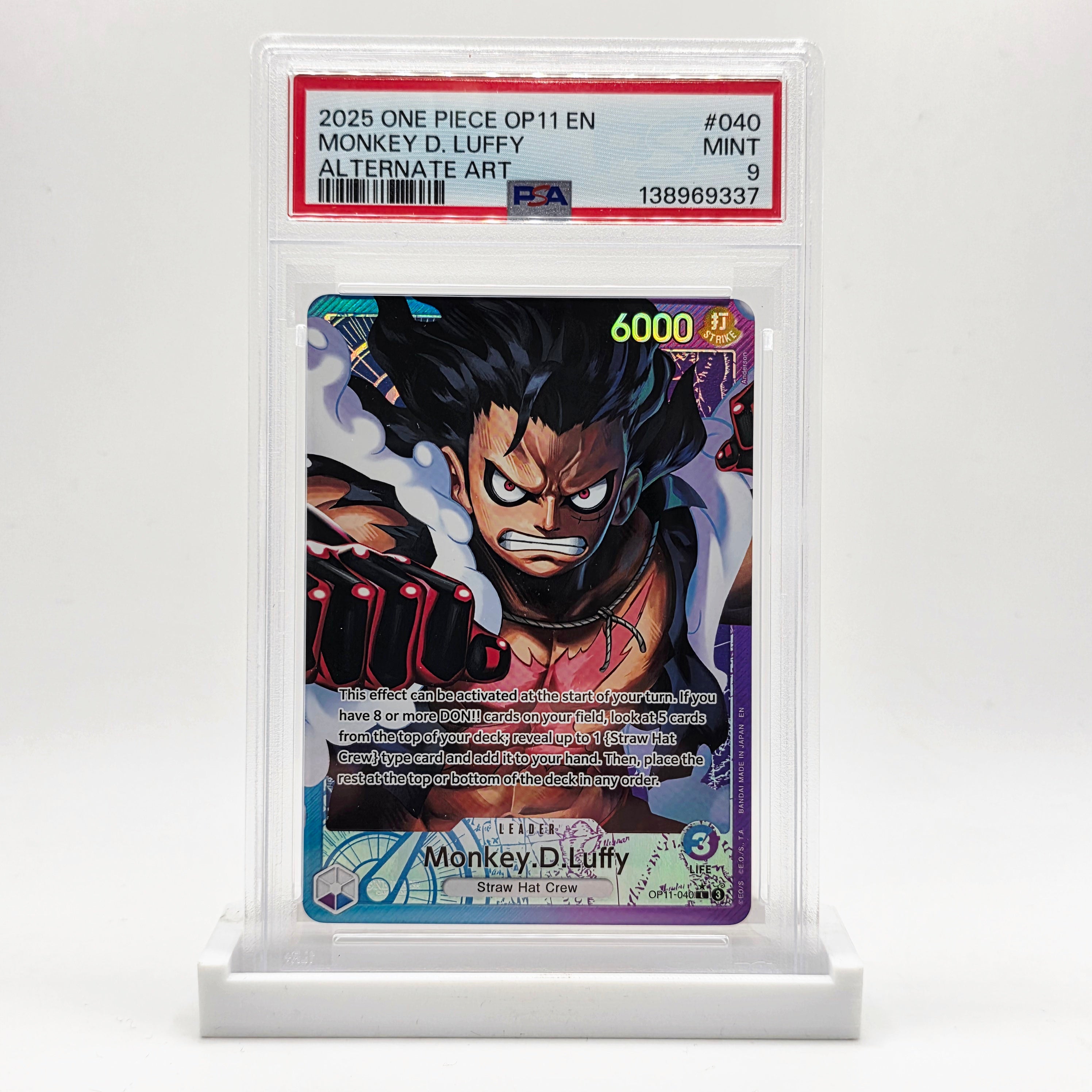 PSA 9 Monkey D. Luffy Alternate Art - 2025 One Piece OP-11