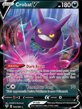 Crobat V (104/189) [Sword & Shield: Darkness Ablaze]