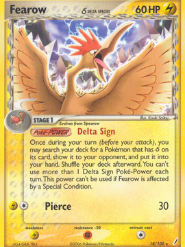 Fearow (18/100) (Delta Species) [EX: Crystal Guardians]