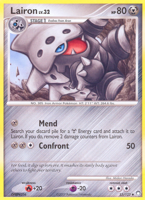 lairon pokemon card 79/124 Colorless Metal Claw (40) Weakness Fire 2 Resistance Grass Pokemon Card "Lairon" 111/101 sv6