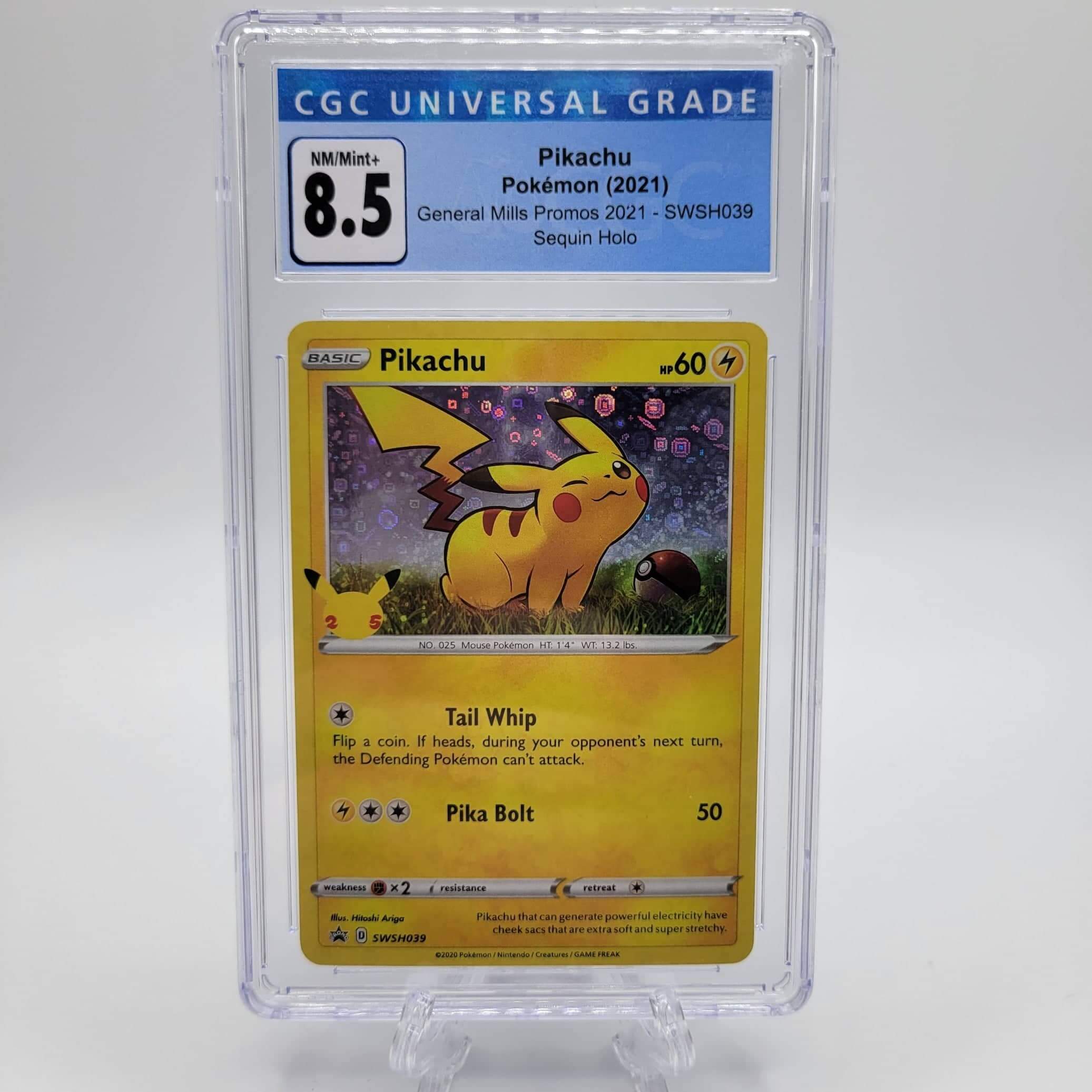 CGC 8.5 Pikachu - SWSH039 (General Mills) Holo Promo Danireon Cards & Games CGC 8.5 Pikachu - SWSH039 (General Mills) Holo Promo Danireon Cards & Games