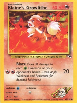 Blaine's Growlithe (62/132) [Gym Heroes Unlimited]