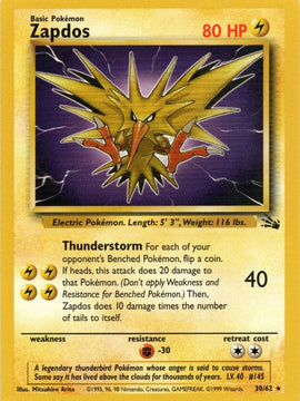 Zapdos (30/62) [Fossil Unlimited]