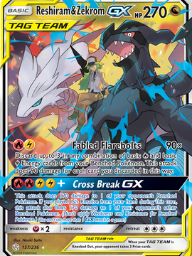 Reshiram & Zekrom GX (157/236) [Sun & Moon: Cosmic Eclipse]