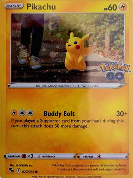 Pikachu (027/078) (Cosmos Holo) [Pokémon GO]