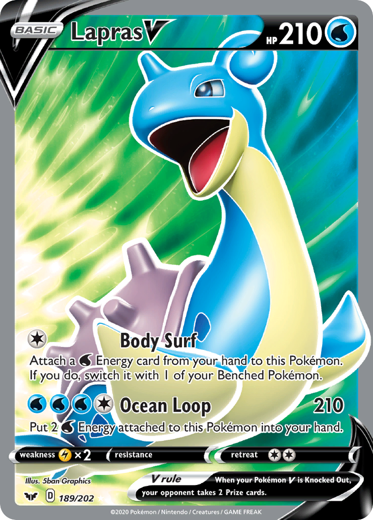pokemon card set 189 Lapras V (189/202) [Sword & Shield: Base Set] – Danireon Cards & Games Applicable Phone Model:iPhone 17e rebel clash booster pack and more cards used Typhlosion No.157 Holo -