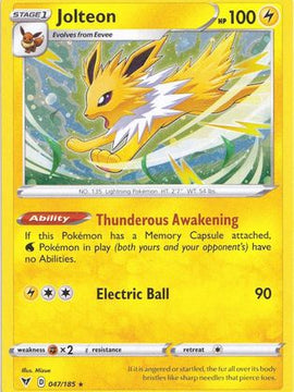 Jolteon (047/185) (Cosmos Holo) [Sword & Shield: Vivid Voltage]