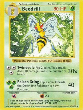 Beedrill (17/102) [Base Set Shadowless Unlimited]