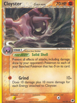 Cloyster (14/101) (Delta Species) [EX: Dragon Frontiers]