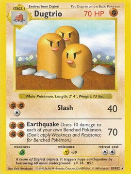 Dugtrio (19/102) [Base Set Shadowless Unlimited]