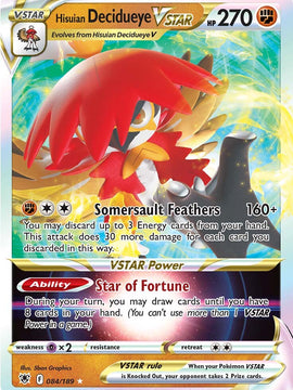 Hisuian Decidueye VSTAR (084/189) [Sword & Shield: Astral Radiance]