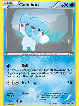 Cubchoo (40/135) [Black & White: Plasma Storm]